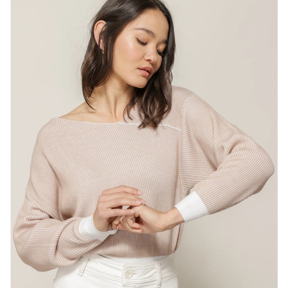 NWT Line & Dot Favorite Off Shoulder Ribbed Pullover